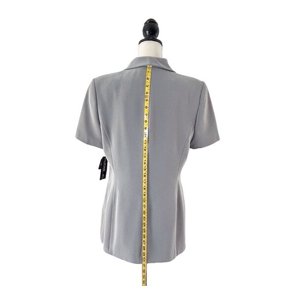 Kasper for ASL Vintage Gray Short Sleeve Double Breasted Skirt Suit Size 12 - Picture 4 of 15